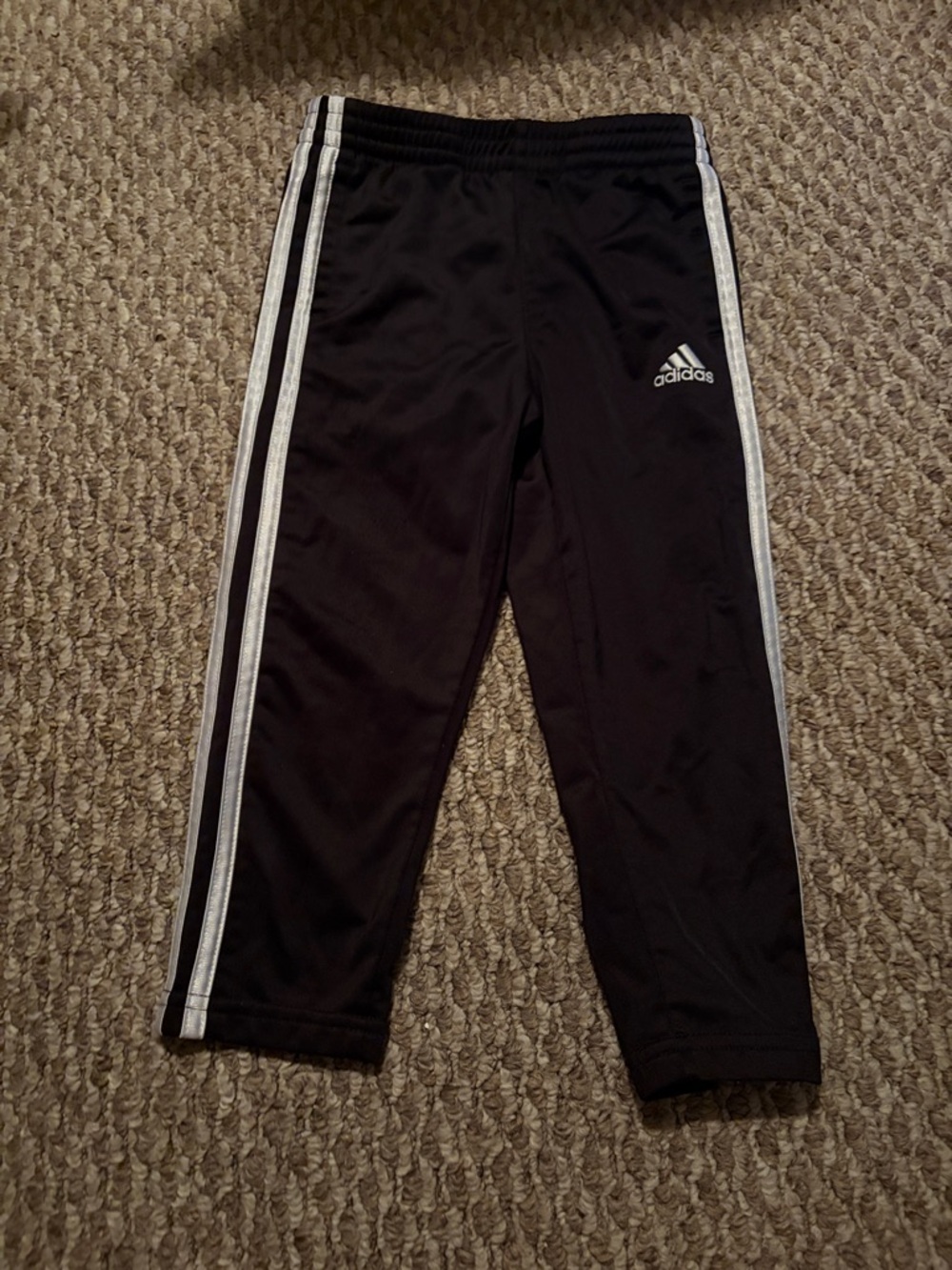 adidas Black Kids Joggers with White Side Stripes